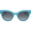 Diff Eva 53mm Gradient Cat Eye Sunglasses In Gray