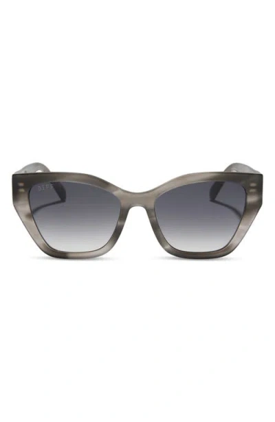 Diff Evie 54mm Cat Eye Sunglasses In Gray