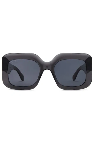 Diff Eyewear Giada In Black Smoke & Grey Polarized