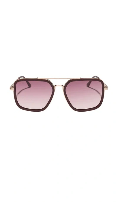 Diff Eyewear Jordan Sunglasses In Ruby Red & Burgundy Gradient