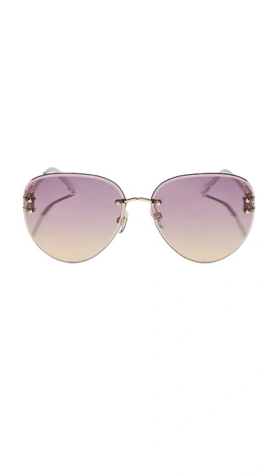 Diff Eyewear Trista Sunglasses In Gold & Misty Lilac Gradient