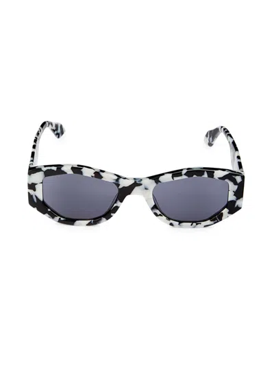Diff Eyewear Women's Zoe Rich Oval Sunglasses In Black