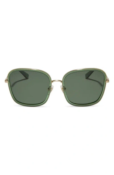 Diff Genevive 57mm Polarized Square Sunglasses In Sage Crystal / G15