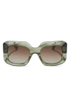 Diff Giada 52mm Polarized Square Sunglasses In Multi