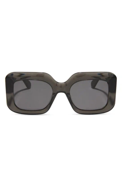 Diff Giada 52mm Polarized Square Sunglasses In Smoke Crystal / Grey