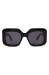 Diff Giada 52mm Square Sunglasses In Black