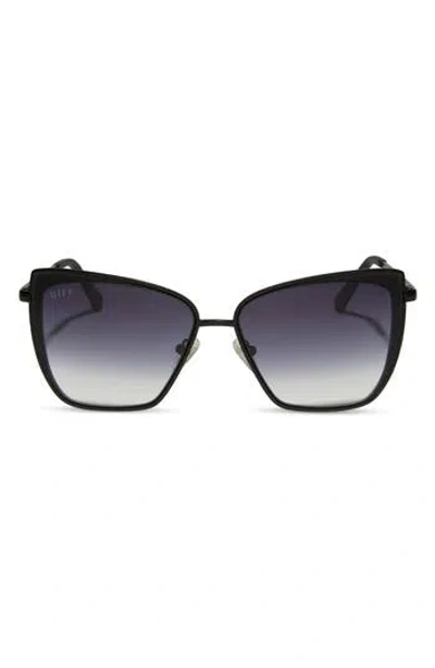 Diff Grace 58mm Cat Eye Sunglasses In Black