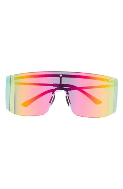 Diff Grandslam 149mm Rainbow Mirrored Shield Sunglasses In Multi