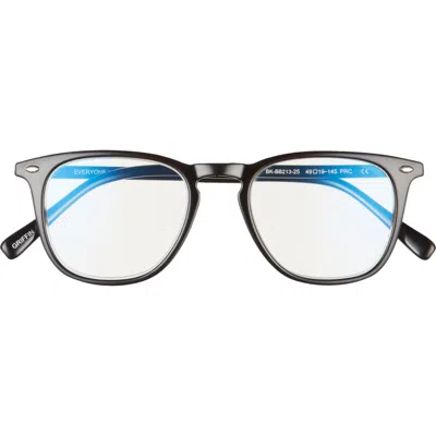 Diff Griffin 51mm Blue Light Blocking Reading Glasses In Black/ Clear