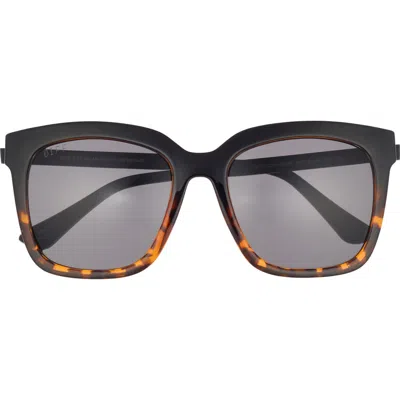 Diff Hailey Square Sunglasses In Black/ Tort/ Solid Grey