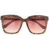Diff Hailey Square Sunglasses In Brown
