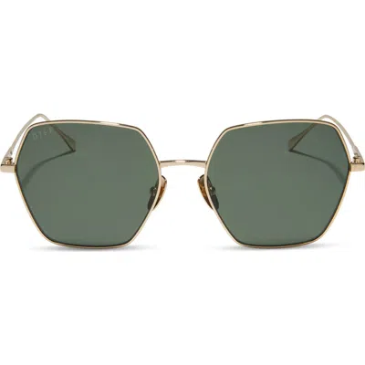 Diff Harlowe 55mm Gradient Polarized Square Sunglasses In Gold