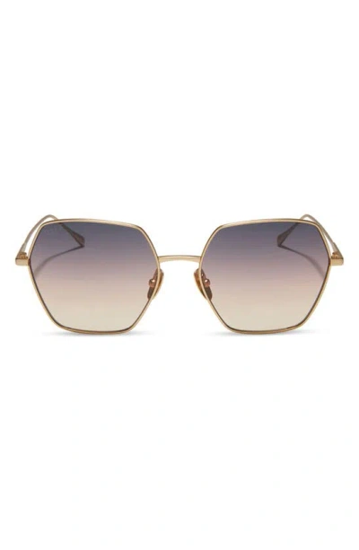 Diff Harlowe 55mm Gradient Square Sunglasses In Gold / Twilight Gradient