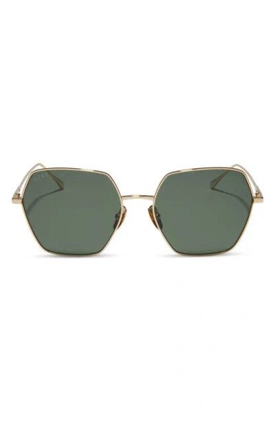 Diff Harlowe 55mm Polarized Square Sunglasses In Green