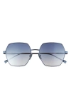 Diff Harlowe 55mm Square Sunglasses In Aegean Blue Flash