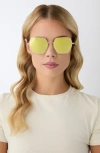 Diff Harlowe 55mm Square Sunglasses In Brilliant Gold Mirror