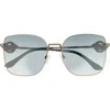 Diff Harlowe 55mm Square Sunglasses In Gold