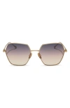 Diff Harlowe 55mm Square Sunglasses In Gold / Twilight Gradient
