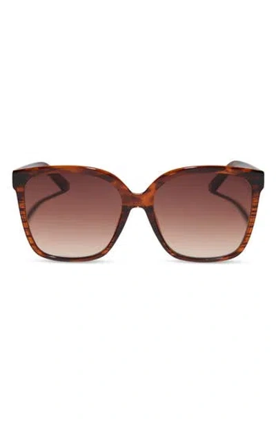 Diff Hazel 58mm Gradient Square Sunglasses In Brown