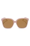 Diff Hazel 58mm Square Sunglasses In Sand