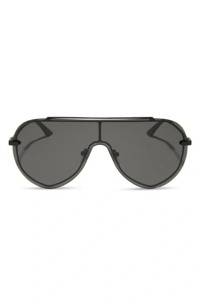 Diff Imani 139mm Gradient Shield Sunglasses In Black / Grey