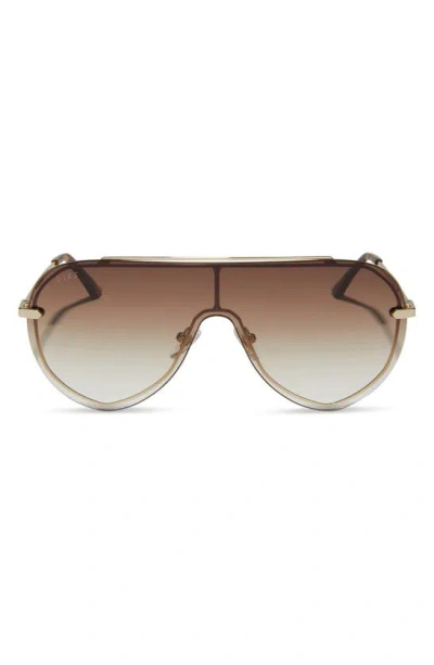 Diff Imani 139mm Gradient Shield Sunglasses In Brown