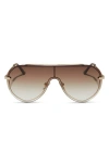 Diff Imani 139mm Gradient Shield Sunglasses In Gold/brown Gradient