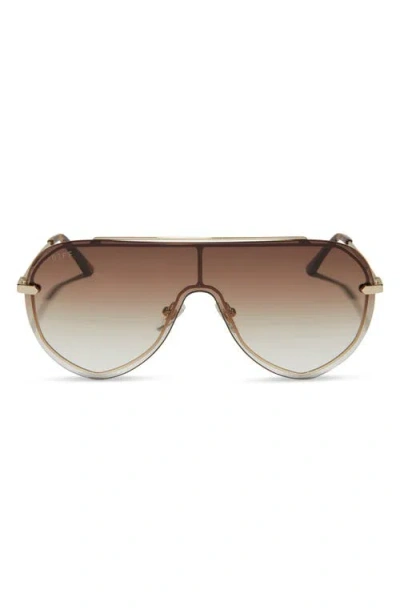 Diff Imani 139mm Gradient Shield Sunglasses In Gold