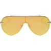 Diff Imani 139mm Gradient Shield Sunglasses In Silver/gold Mirror