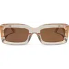 Diff Indy 51mm Polarized Rectangular Sunglasses In Neutral