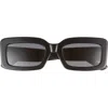 Diff Indy 51mm Polarized Rectangular Sunglasses In Black