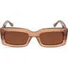Diff Indy 51mm Polarized Rectangular Sunglasses In Brown