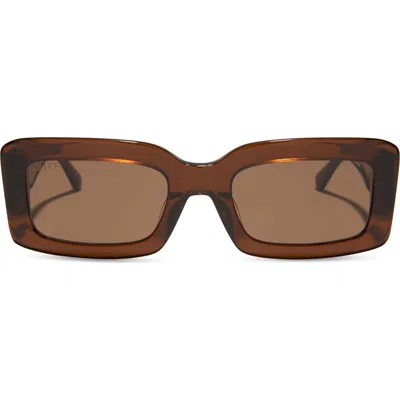 Diff Indy 51mm Polarized Rectangular Sunglasses In Brown