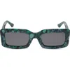 Diff Indy 51mm Polarized Rectangular Sunglasses In Green Marble