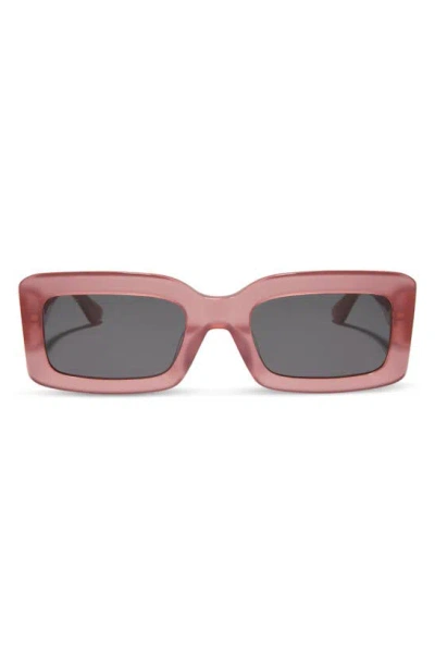 Diff Indy 51mm Rectangular Sunglasses In Guava / Grey