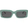 Diff Indy 51mm Rectangular Sunglasses In Turquoise