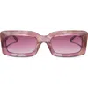 Diff Indy 51mm Rectangular Sunglasses In Wine Gradient