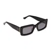 Diff Indy Rectangle Sunglasses In Black In Black