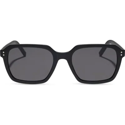 Diff Jace 52mm Square Sunglasses In Matte Black/ Grey