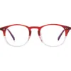 Diff Jaxson 51mm Square Blue Light Blocking Glasses In Red