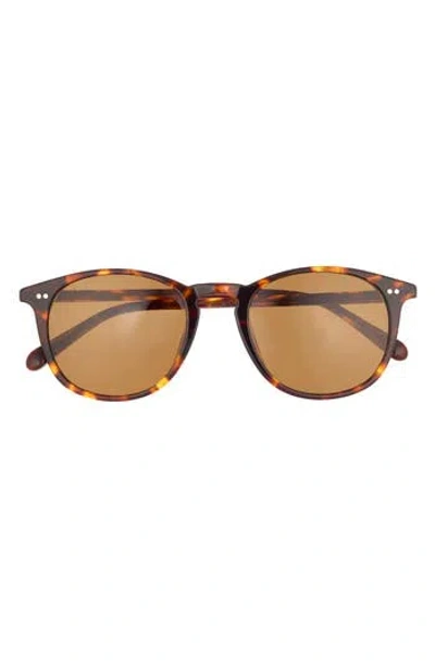 Diff Jaxson Xl 51mm Polarized Round Sunglasses In Brown