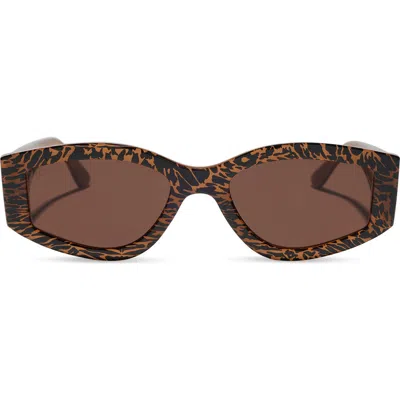 Diff Kai Rectangular Sunglasses In Jungle Brown