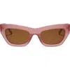Diff Katarina 51mm Cat Eye Sunglasses In Guava/brown Gradient