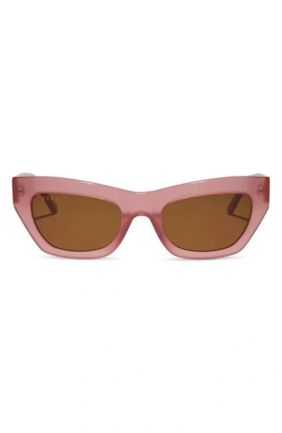 Diff Katarina 51mm Cat Eye Sunglasses In Guava / Brown Gradient