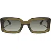 Diff Katie 52mm Gradient Rectangle Sunglasses In Grey/black
