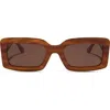 Diff Katie 52mm Gradient Rectangle Sunglasses In Harvest Tortoise Brown