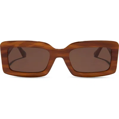 Diff Katie 52mm Gradient Rectangle Sunglasses In Harvest Tortoise Brown
