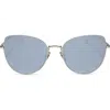 Diff Kinsley 57mm Polarized Mirrored Round Sunglasses In Silver Mirror