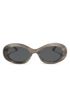 Diff Lainey 52mm Polarized Oval Sunglasses In Gray