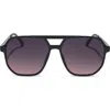 Diff Landon 58mm Gradient Oversize Aviator Sunglasses In Black